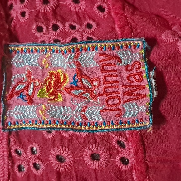 Johnny Was Pink V Neck Eyelet Tunic Top Dress Size PXS - Picture 9 of 10